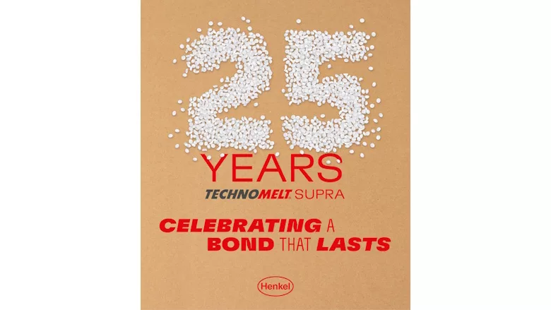 Picture of the number 25 made with hot melt adhesives