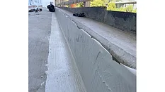 Picture of a grey sealant on concrete