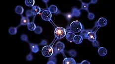 A close-up of a molecule.