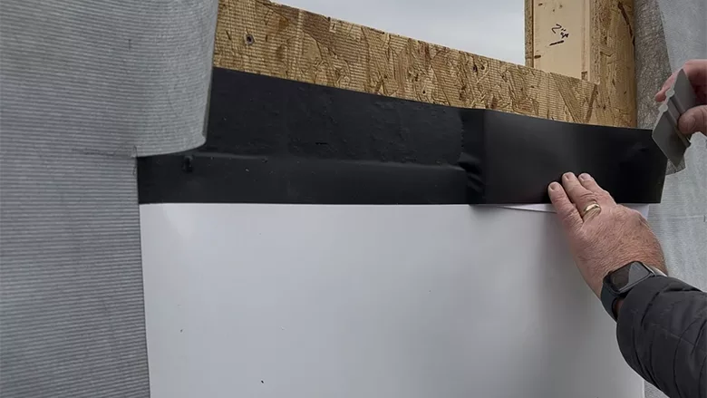 applying flashing tape