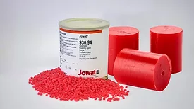 Picture of red granules and red blocks