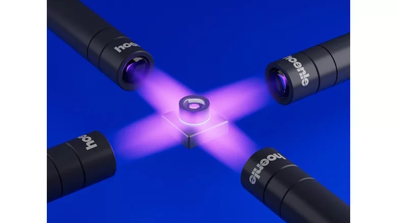 Picture of four LED lights pointing to one object