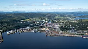 Aerial view of a chemical facility