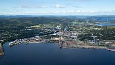 Aerial view of a chemical facility
