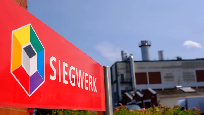Picture of a red sign that says Siegwerk