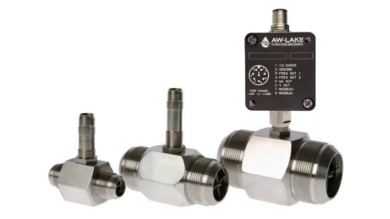 Picture of flow meter with sensor on top