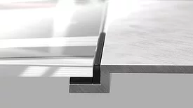 Picture of a bond between glass and aluminum