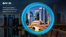 Picture of a modern city with a blue circle around it