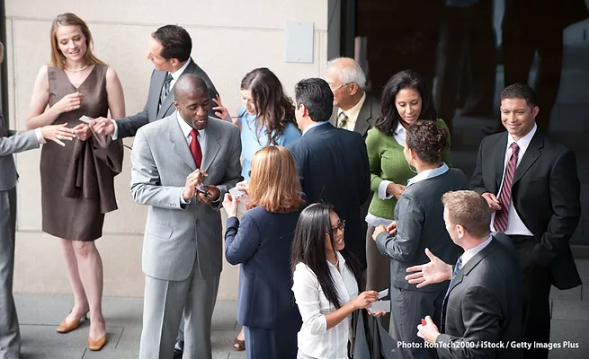 People networking at an event