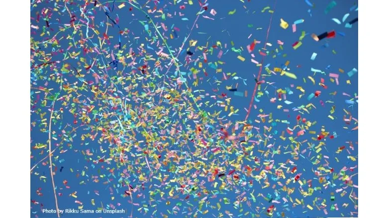 image of confetti in air