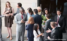 People networking at an event