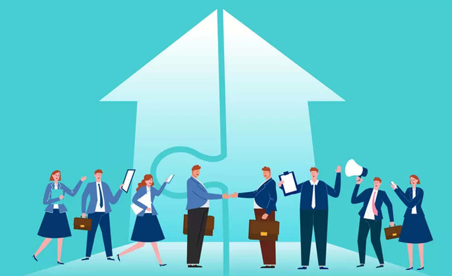 Drawing of people in business