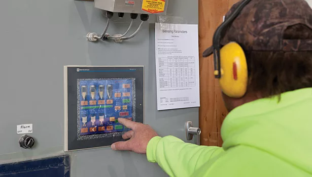 Rotary batch mixer production of wheat flour