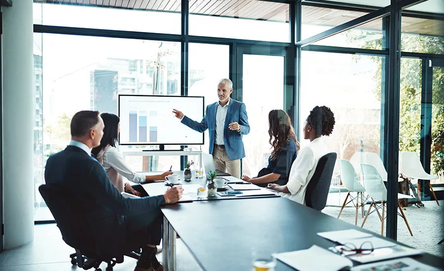 People sitting in a conference room