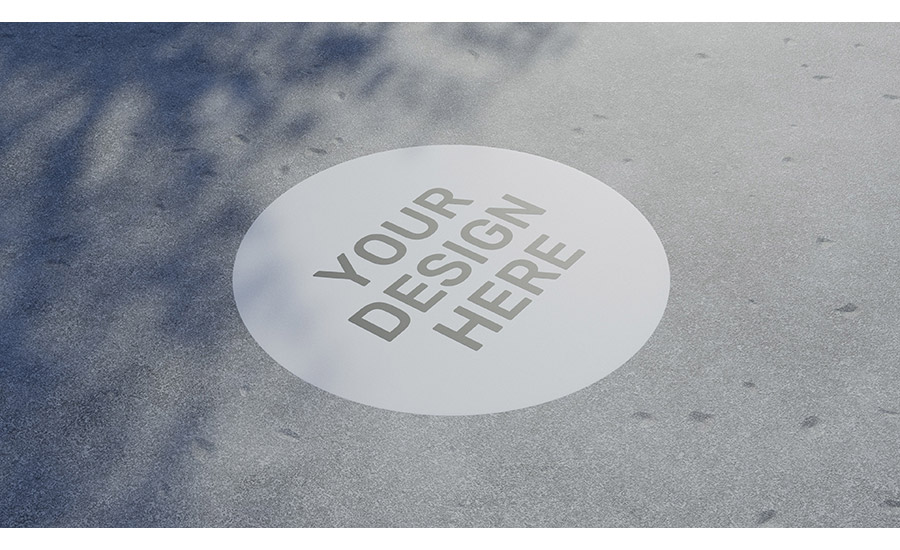 "Your Design Here" Circle Graphic on Pavement