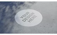 "Your Design Here" Circle Graphic on Pavement "Your Design Here" Circle Graphic on Pavement