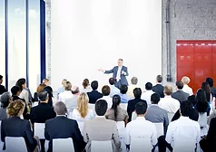 speaker at an industry event